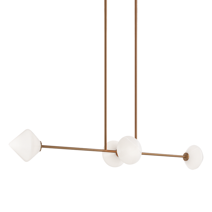 Steel Frame with Glass Globe Linear Pendant