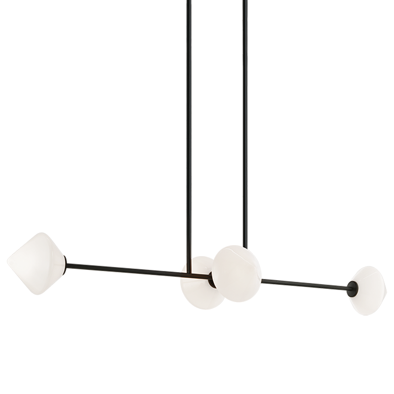 Steel Frame with Glass Globe Linear Pendant