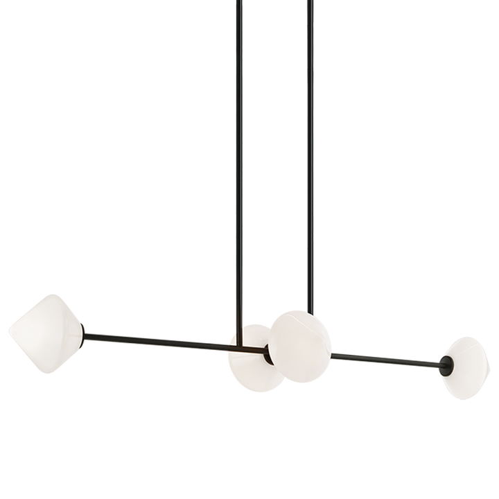 Steel Frame with Glass Globe Linear Pendant