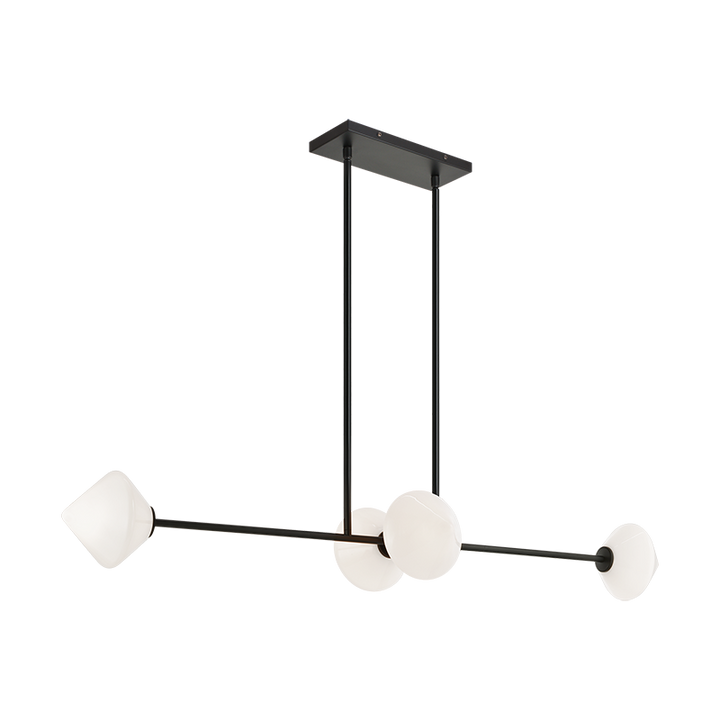 Steel Frame with Glass Globe Linear Pendant