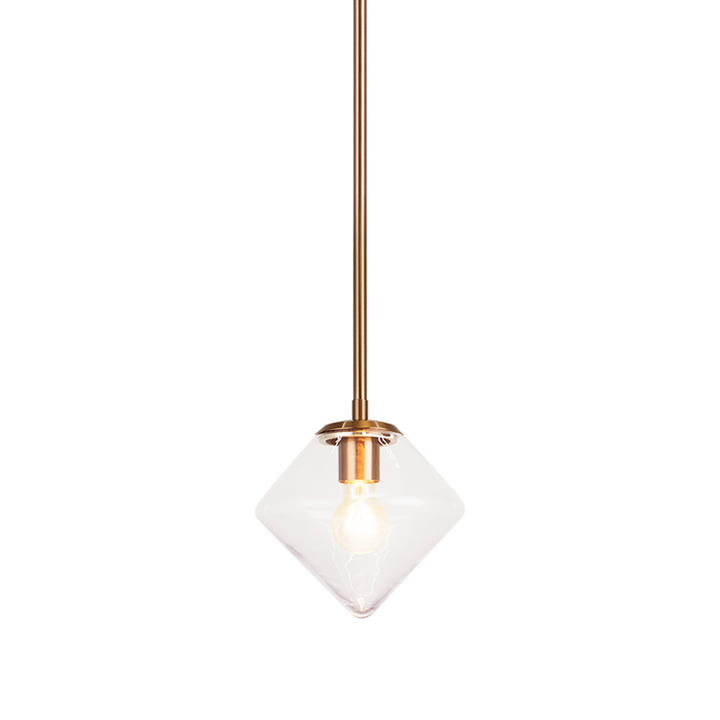 Steel Rod with Glass Shade Pendant