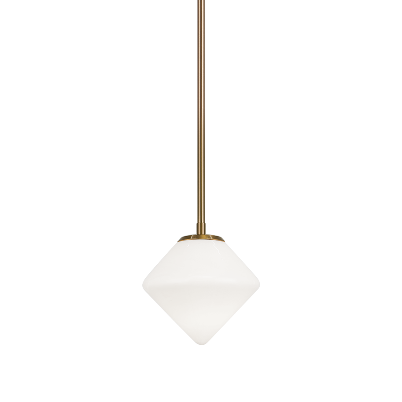 Steel Rod with Glass Shade Pendant