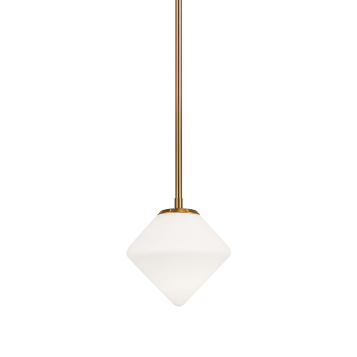 Steel Rod with Glass Shade Pendant