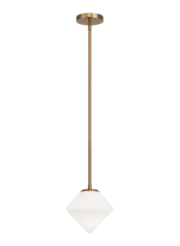 Steel Rod with Glass Shade Pendant