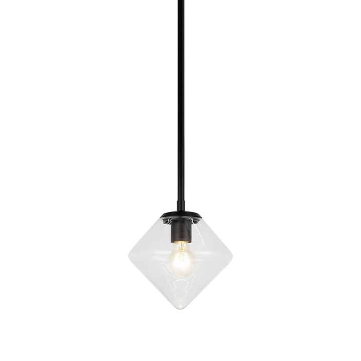 Steel Rod with Glass Shade Pendant