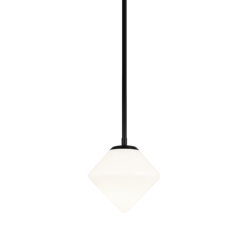 Steel Rod with Glass Shade Pendant