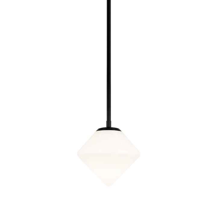 Steel Rod with Glass Shade Pendant