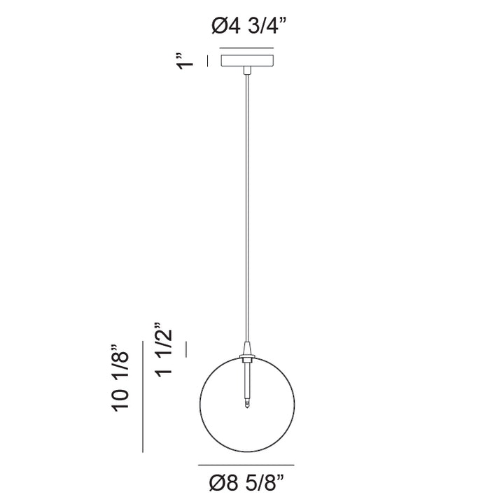 Steel Frame with Clear Glass Globe Pendant