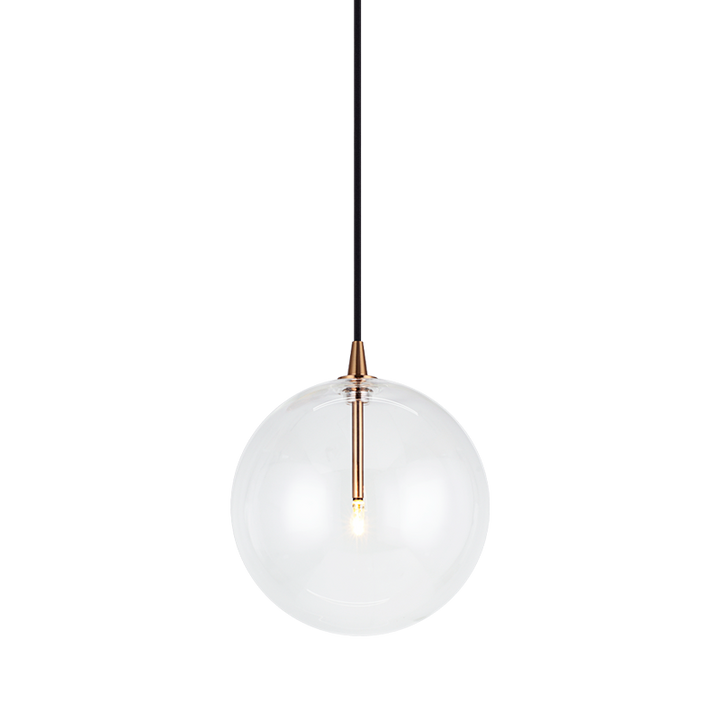 Steel Frame with Clear Glass Globe Pendant