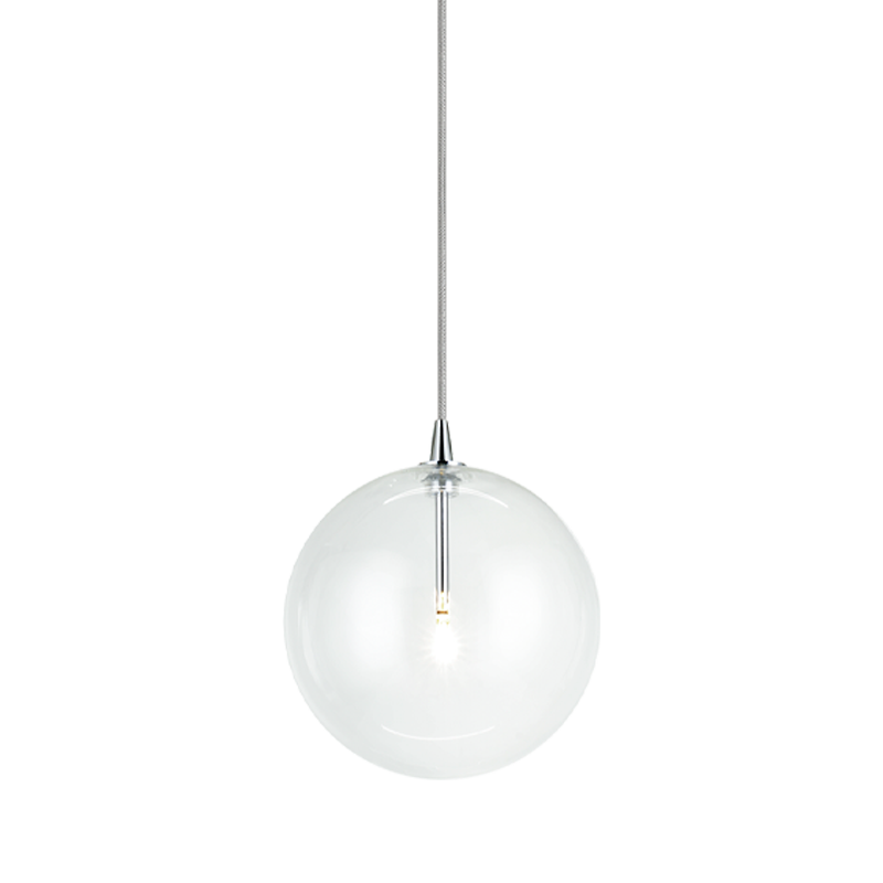 Steel Frame with Clear Glass Globe Pendant