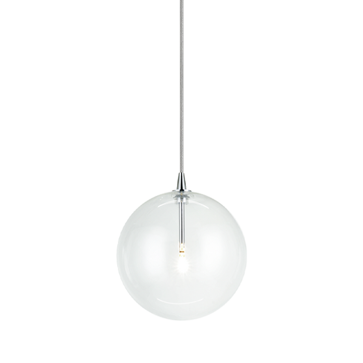 Steel Frame with Clear Glass Globe Pendant