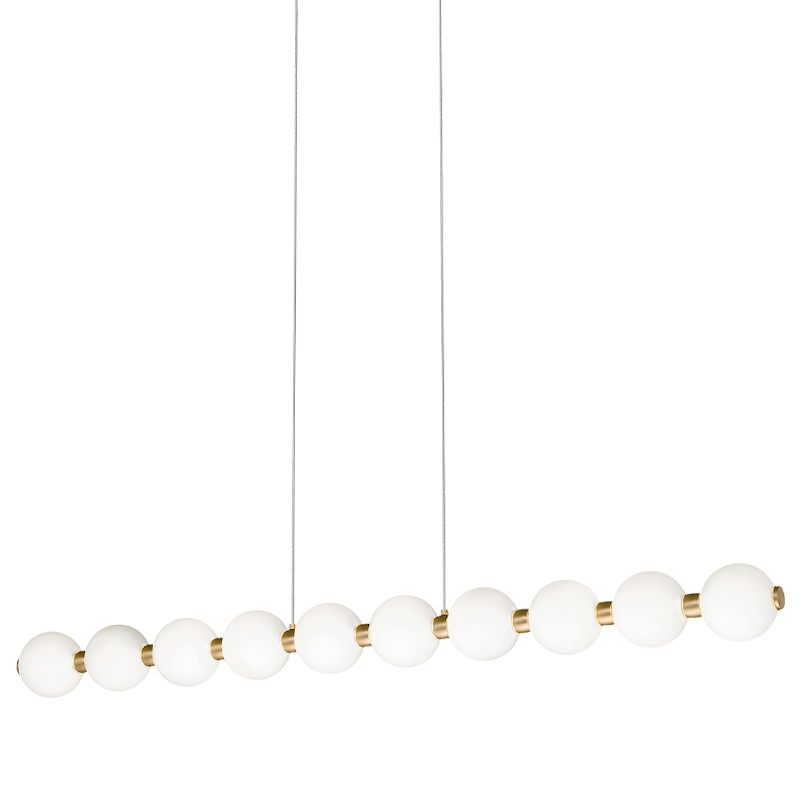 LED Oxidized Gold Frame with Frosted Glass Diffuser Linear Pendant