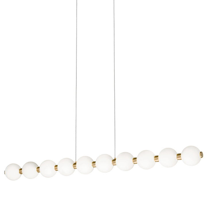 LED Oxidized Gold Frame with Frosted Glass Diffuser Linear Pendant