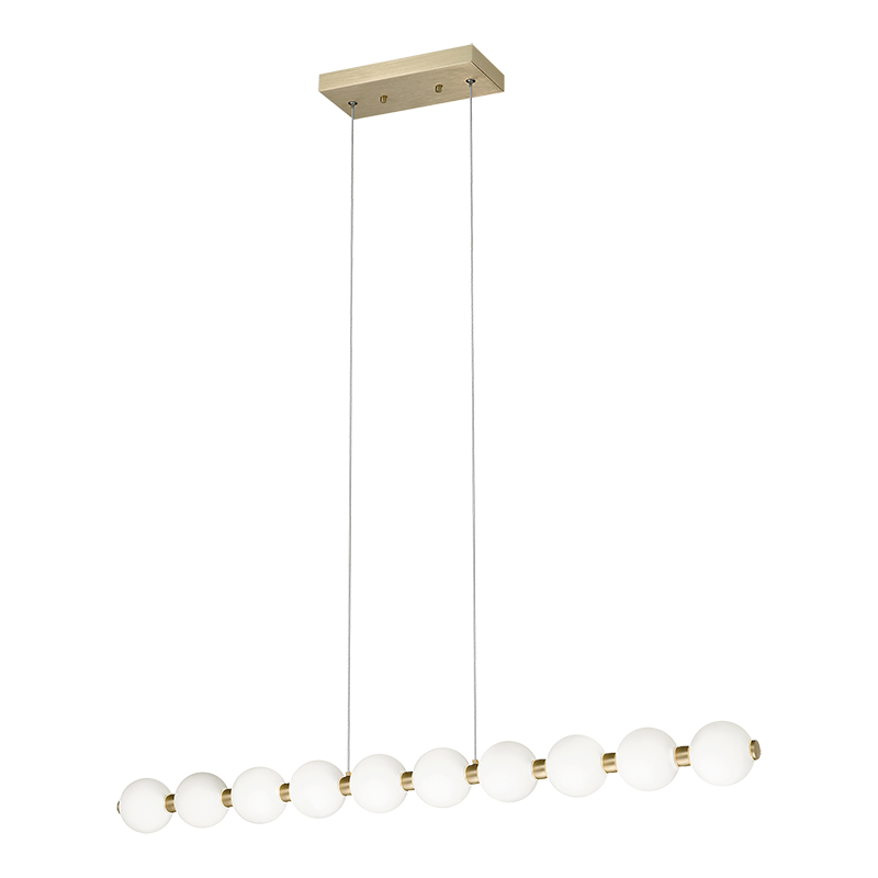 LED Oxidized Gold Frame with Frosted Glass Diffuser Linear Pendant