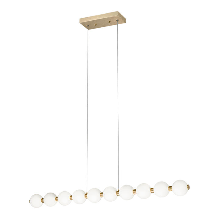 LED Oxidized Gold Frame with Frosted Glass Diffuser Linear Pendant