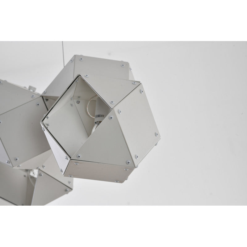 Geometric Block Chandelier with Reflective Interior by Bethel - view 7