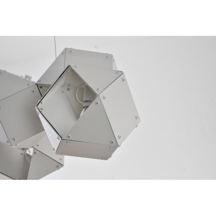 Geometric Block Chandelier with Reflective Interior by Bethel - view 7