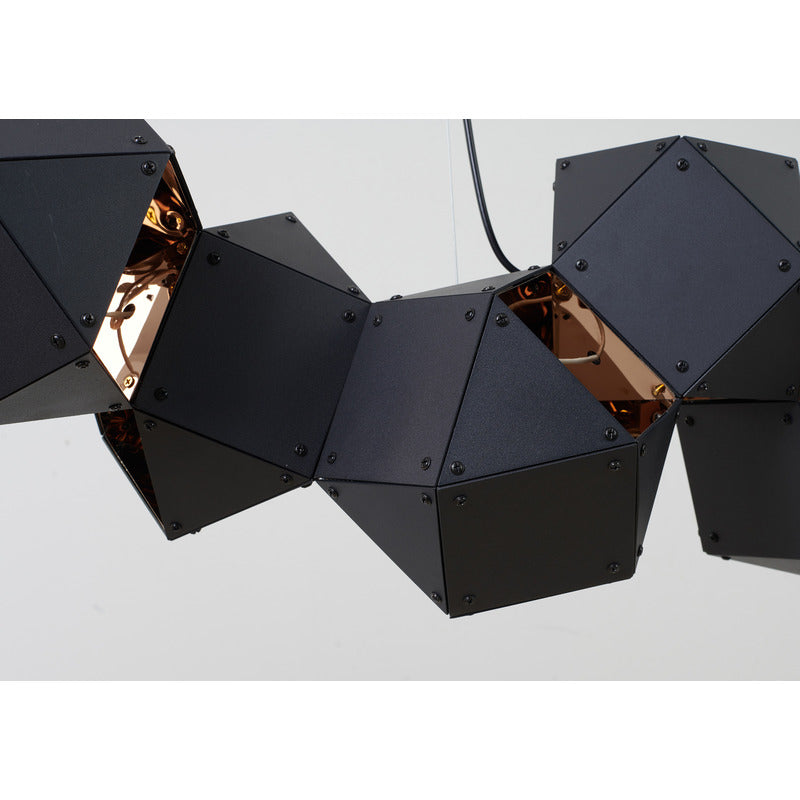 Geometric Block Chandelier with Reflective Interior by Bethel - view 4