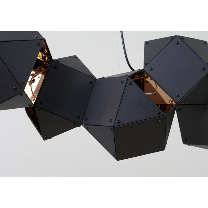 Geometric Block Chandelier with Reflective Interior by Bethel - view 4