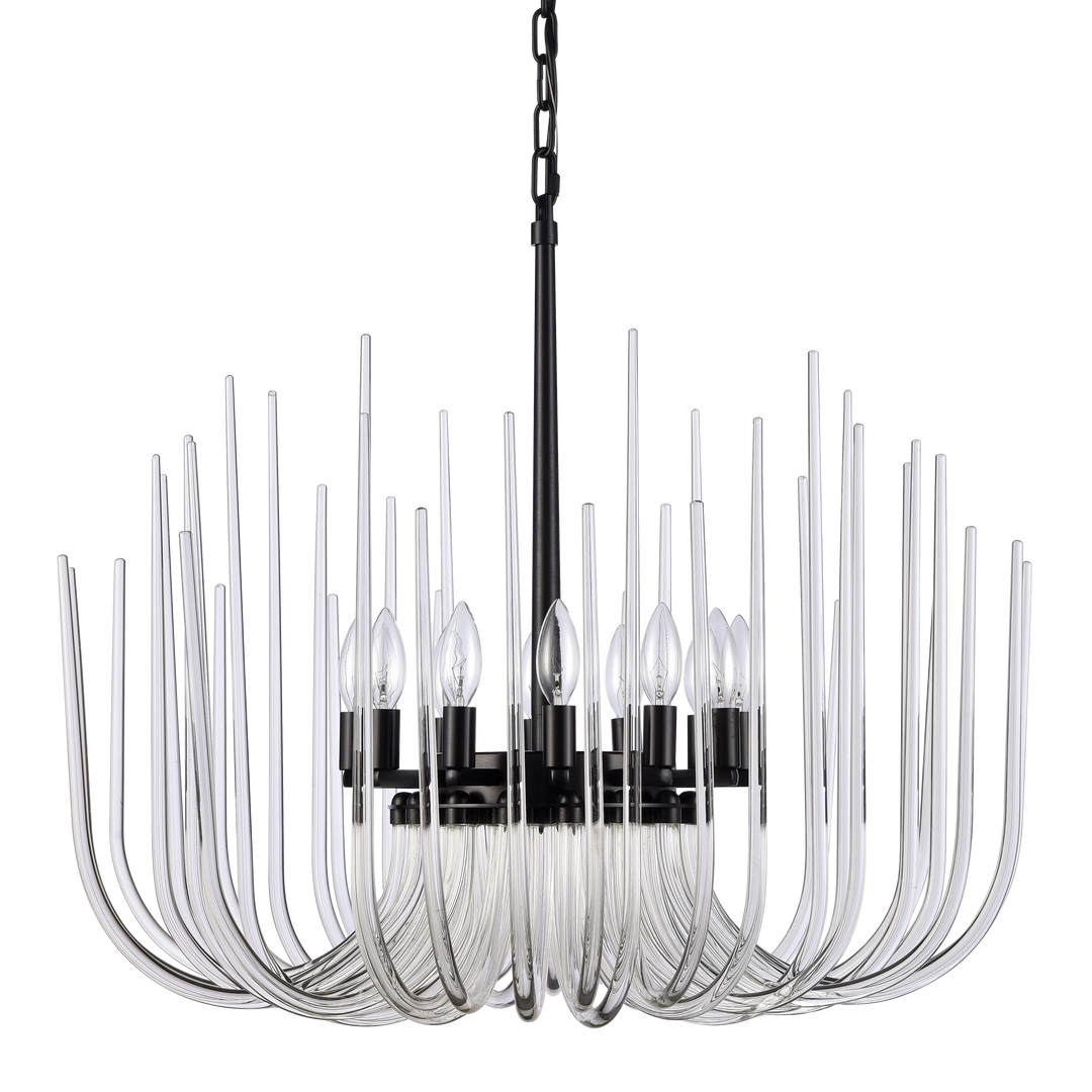 Astoria Glass Chandelier in Satin Brushed Black by Zeev
