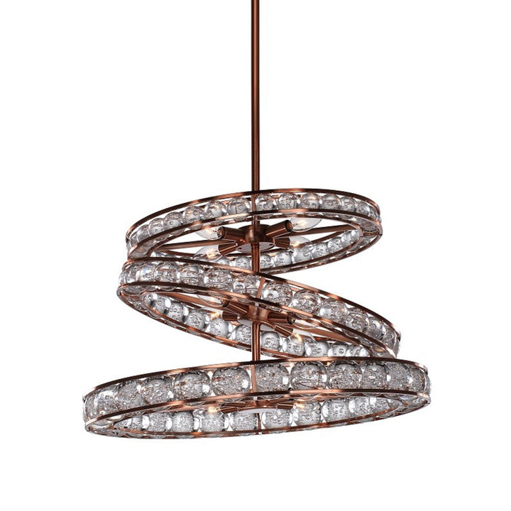 Imbrium Crystal Ring Chandelier in Cooper by Zeev
