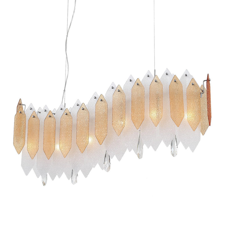 Stratus Linear Glass Chandelier in Amber by Zeev