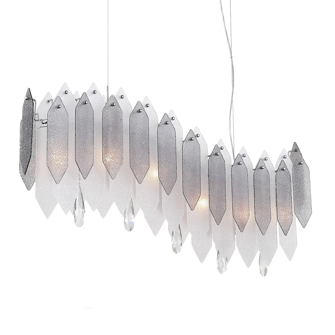 Stratus Linear Glass Chandelier in Smoked by Zeev