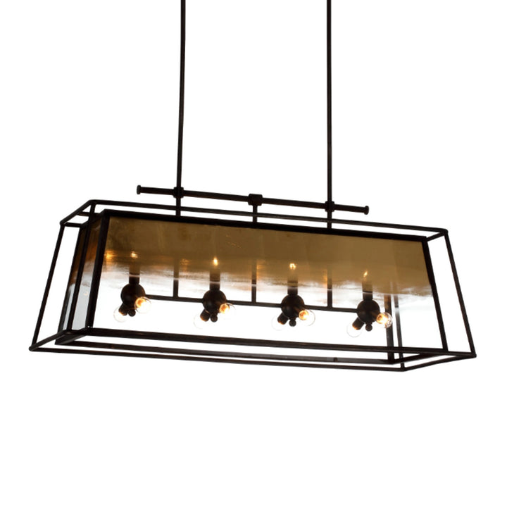 Occasus Glass Shade Chandelier in Gold Leaf by Zeev