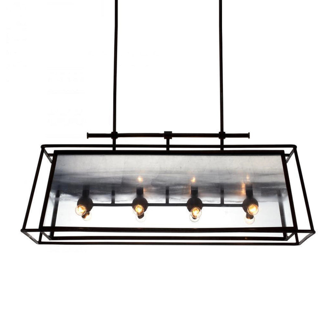 Occasus Glass Shade Chandelier in Silver Leaf by Zeev
