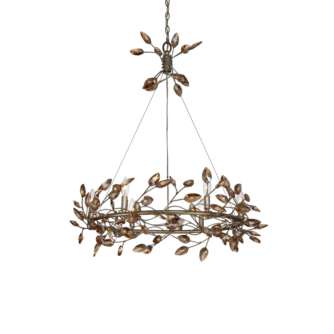 Misthaven Organic Crystal Chandelier in Silver Leaf w/Gold by Zeev