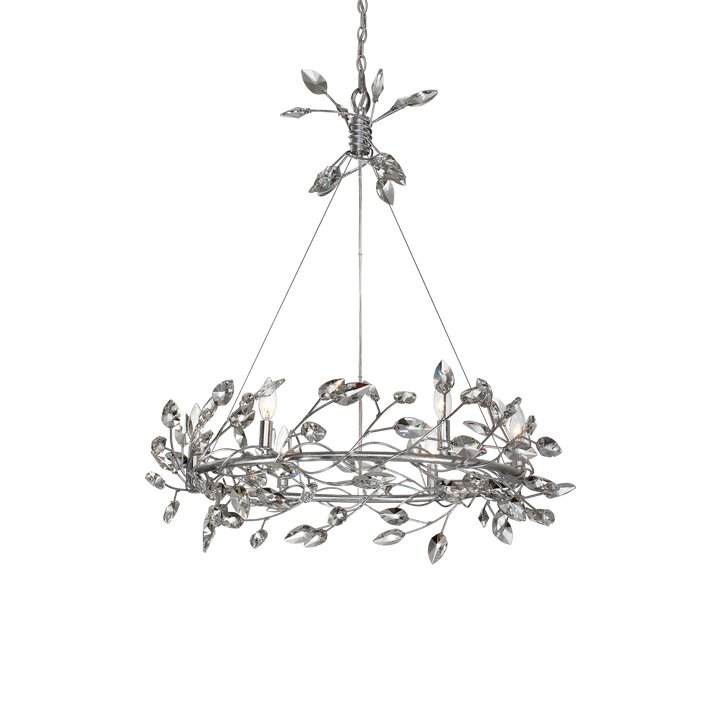 Misthaven Organic Crystal Chandelier in Silver Leaf by Zeev