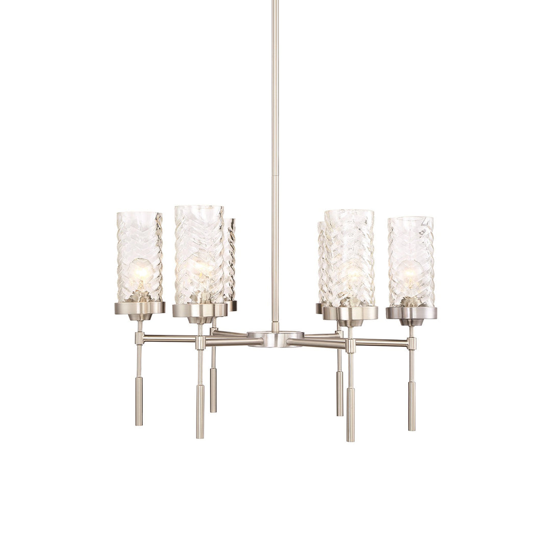 Triticus Glass Chandelier in Brushed Nickel by Zeev