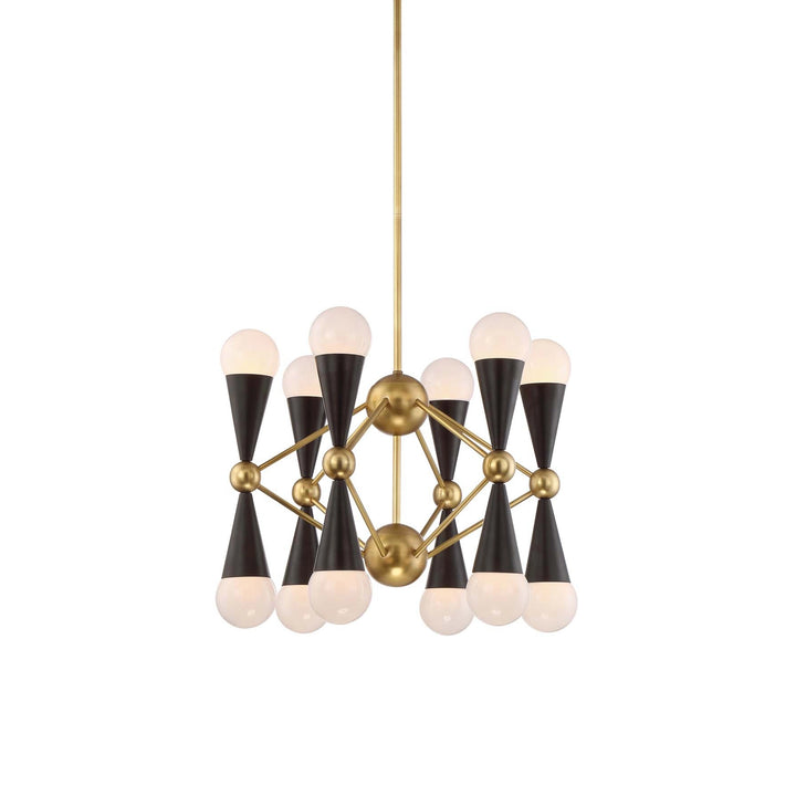 Crosby Geometric Chandelier in Aged Brass by Zeev