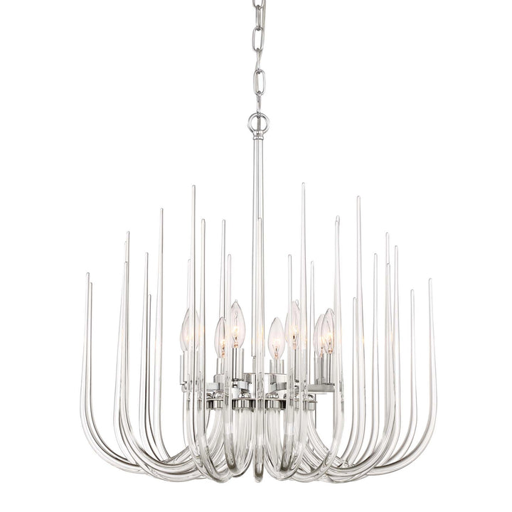 Astoria Glass Chandelier in Chrome by Zeev