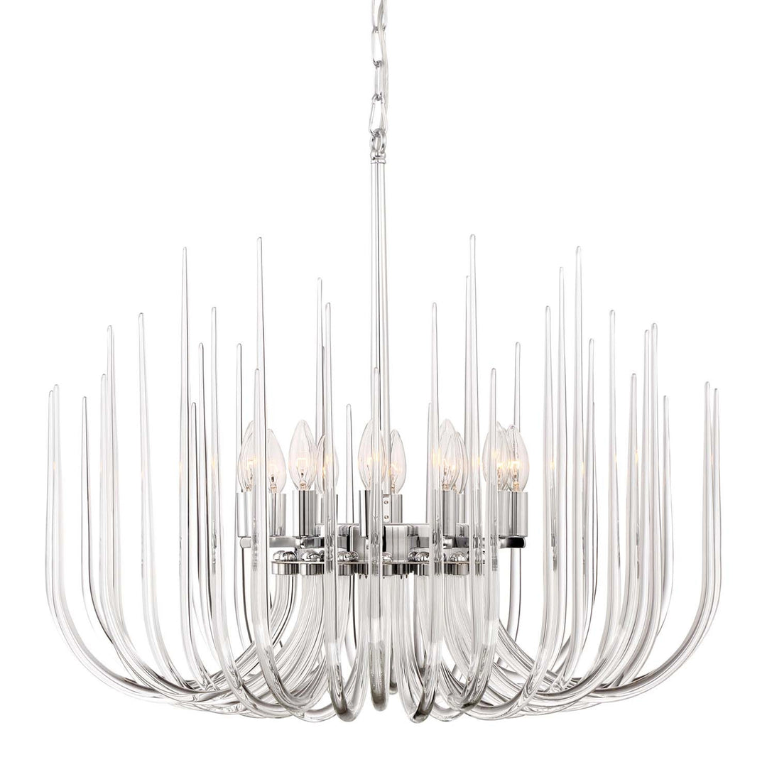 Astoria Glass Chandelier in Chrome by Zeev
