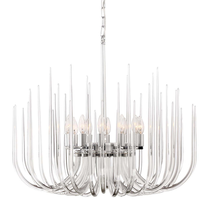Astoria Glass Chandelier in Chrome by Zeev