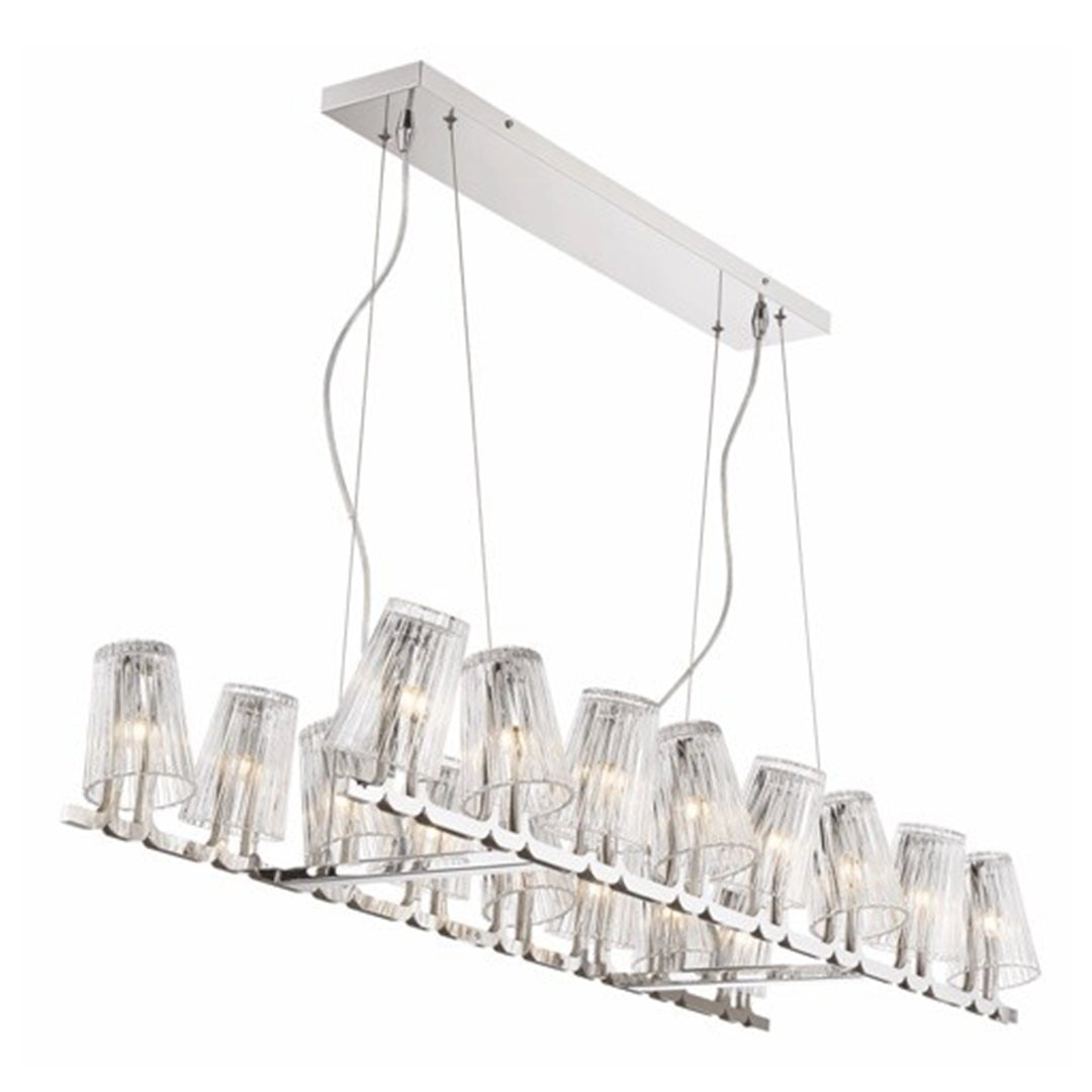Glacial Glass Linear Chandelier by Zeev