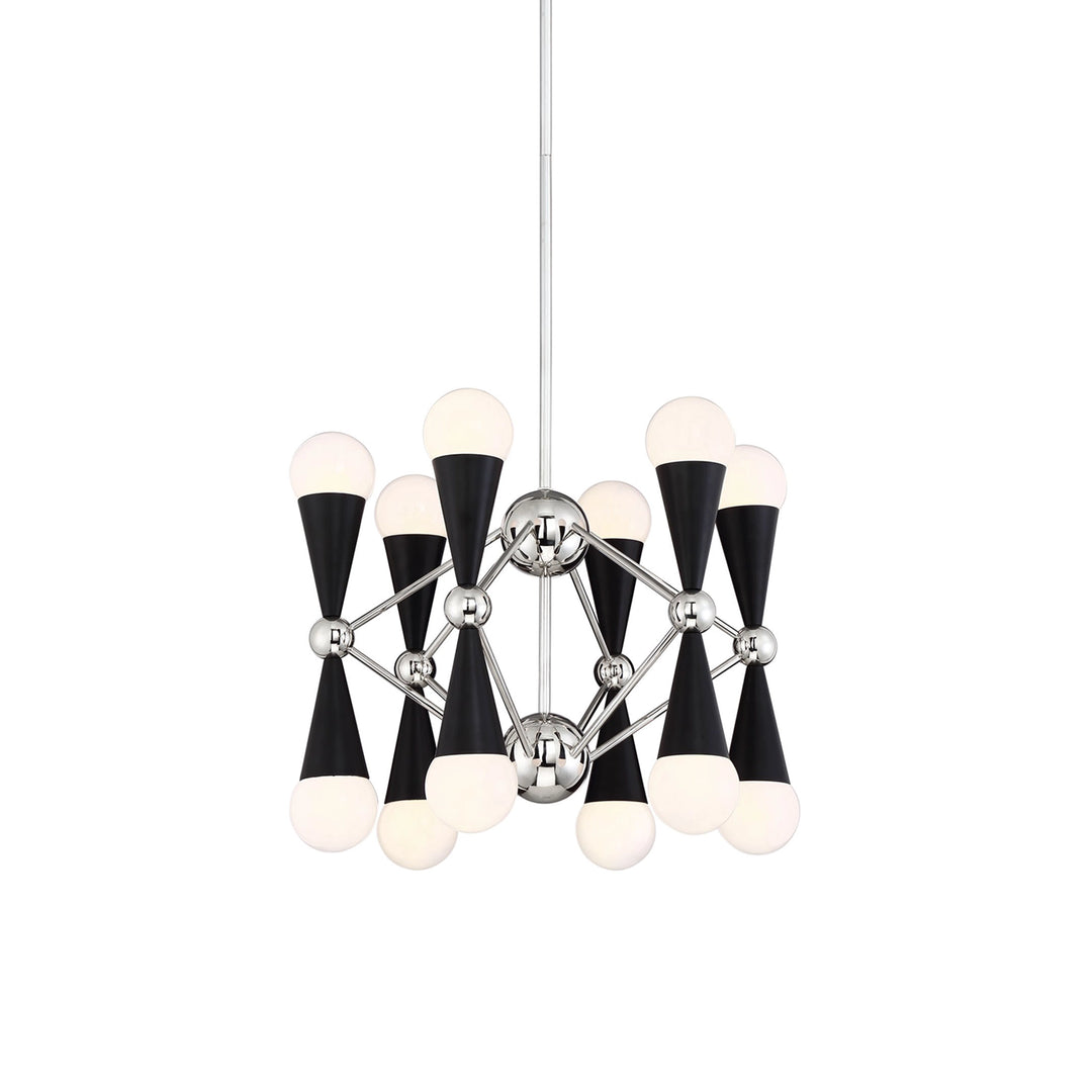 Crosby Geometric Chandelier in Polished Nickel by Zeev