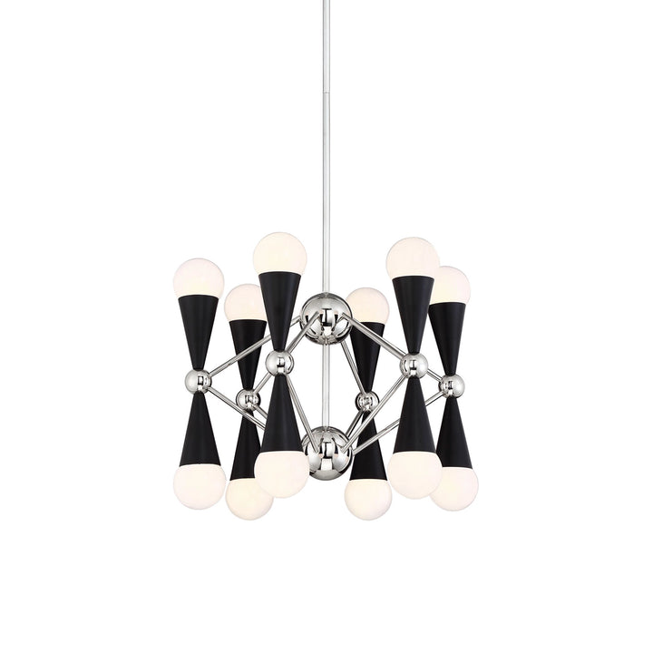 Crosby Geometric Chandelier in Polished Nickel by Zeev