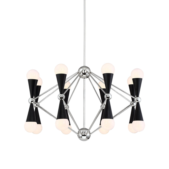 Crosby Geometric Chandelier in Polished Nickel by Zeev