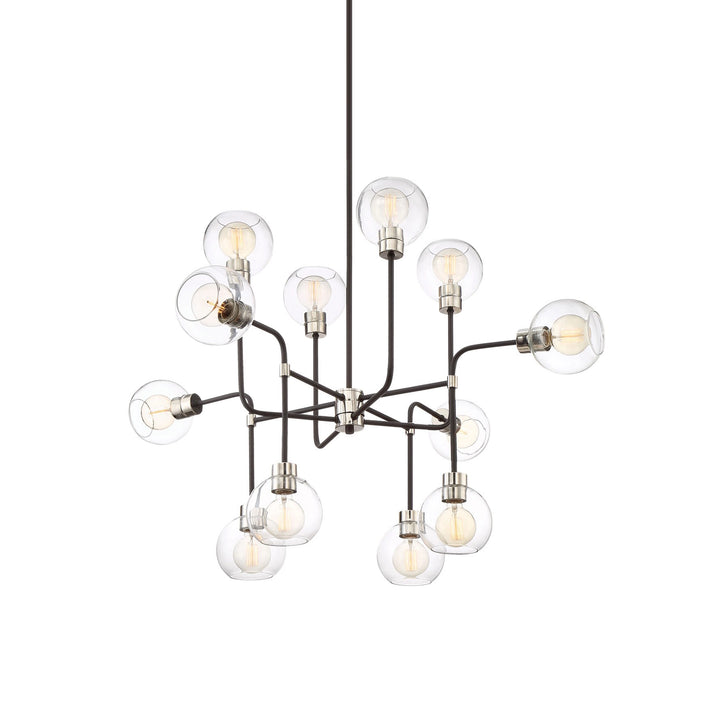 Pierre Geometric Chandelier in Polished Nickel by Zeev
