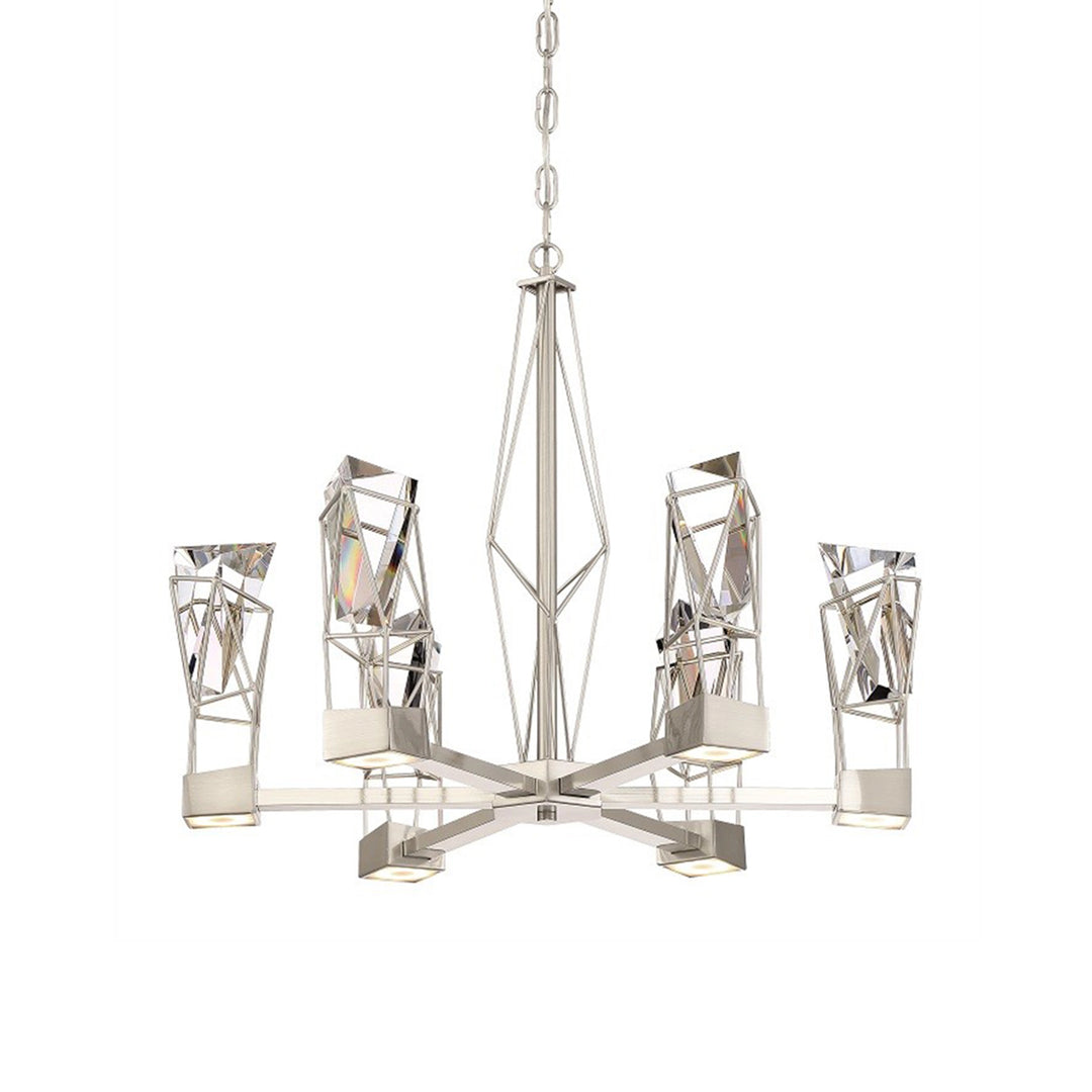 Gem Geometric Crystal Chandelier in Satin Nickel by Zeev