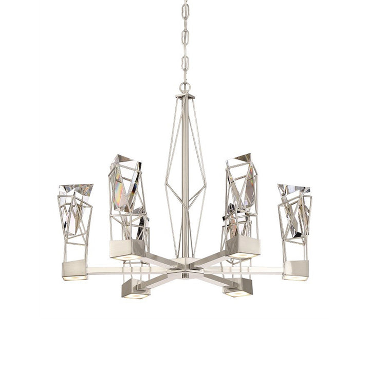 Gem Geometric Crystal Chandelier in Satin Nickel by Zeev