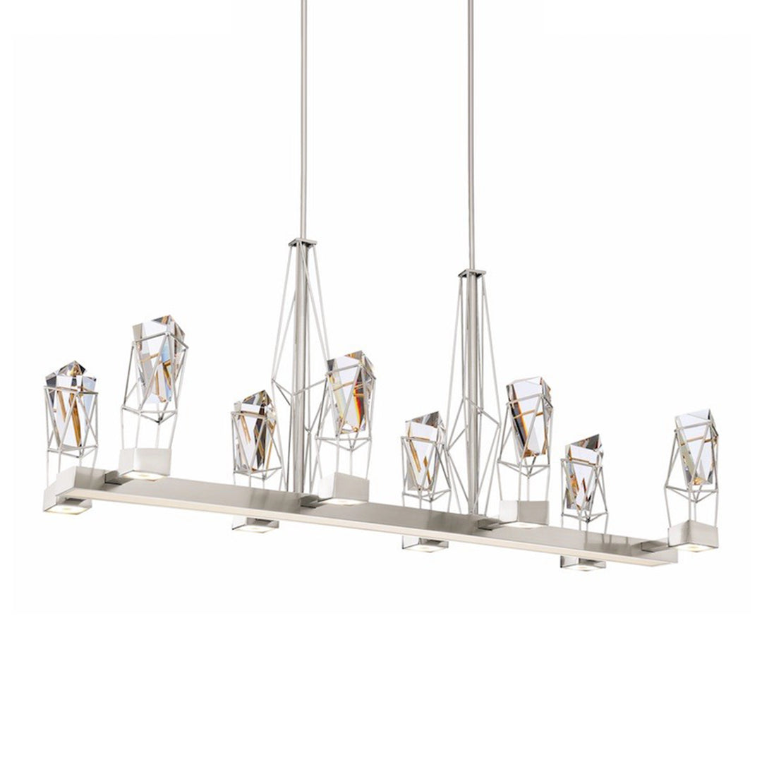 Gem Geometric Crystal Chandelier in Satin Nickel by Zeev