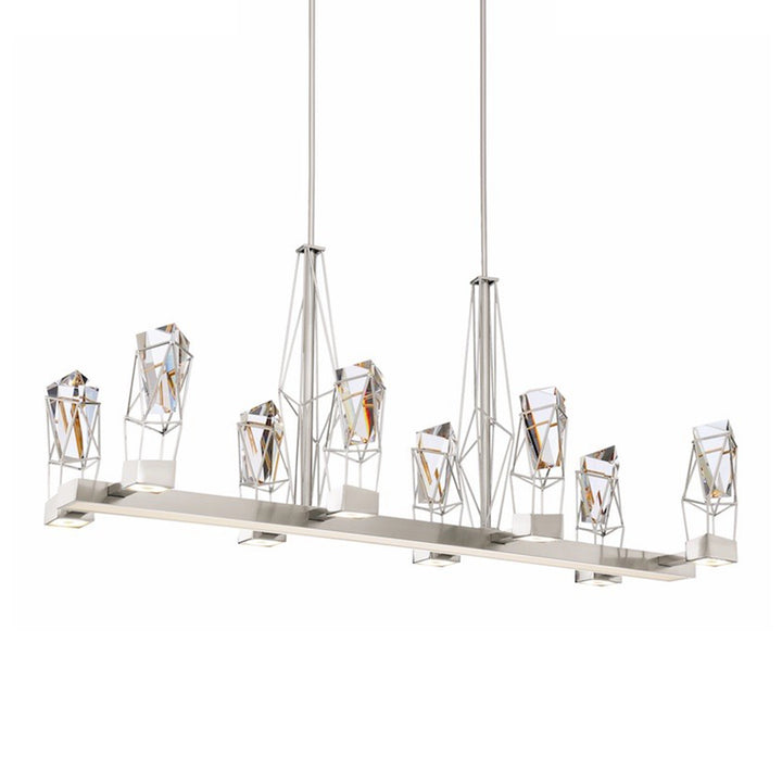 Gem Geometric Crystal Chandelier in Satin Nickel by Zeev