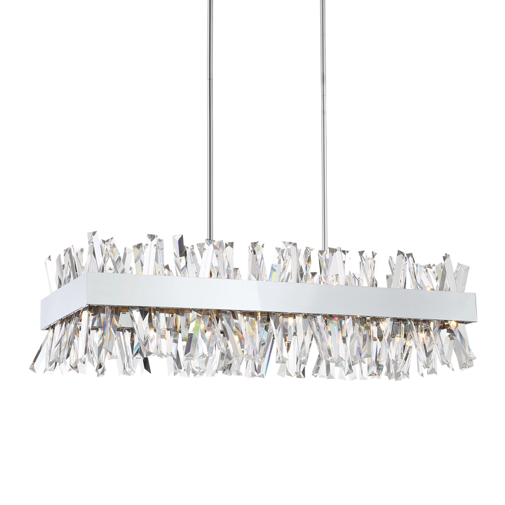 Avalanche Rectangular Crystal Chandelier in Chrome by Zeev