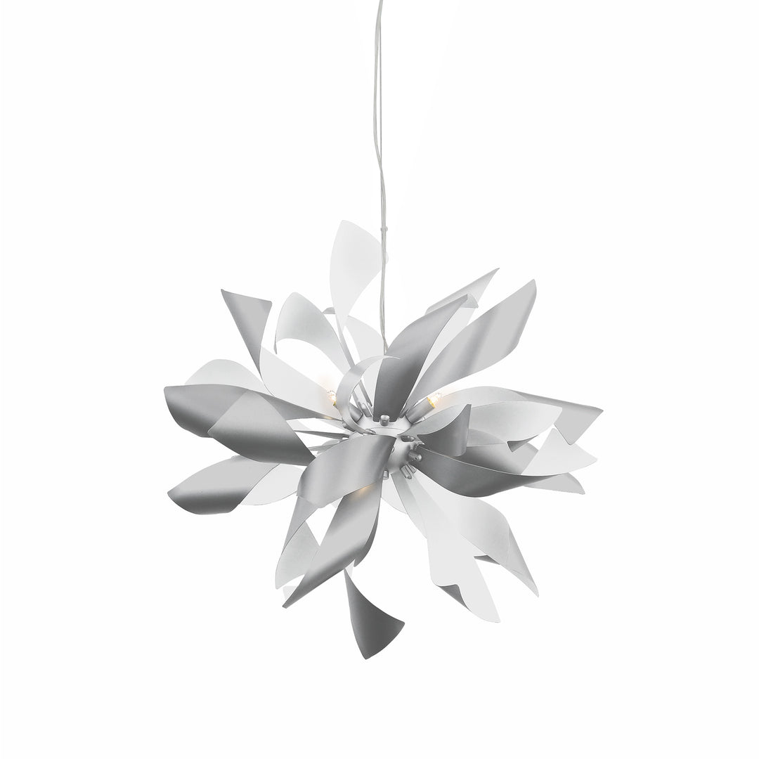Blossom Floral Chandelier in Silver & White by Zeev