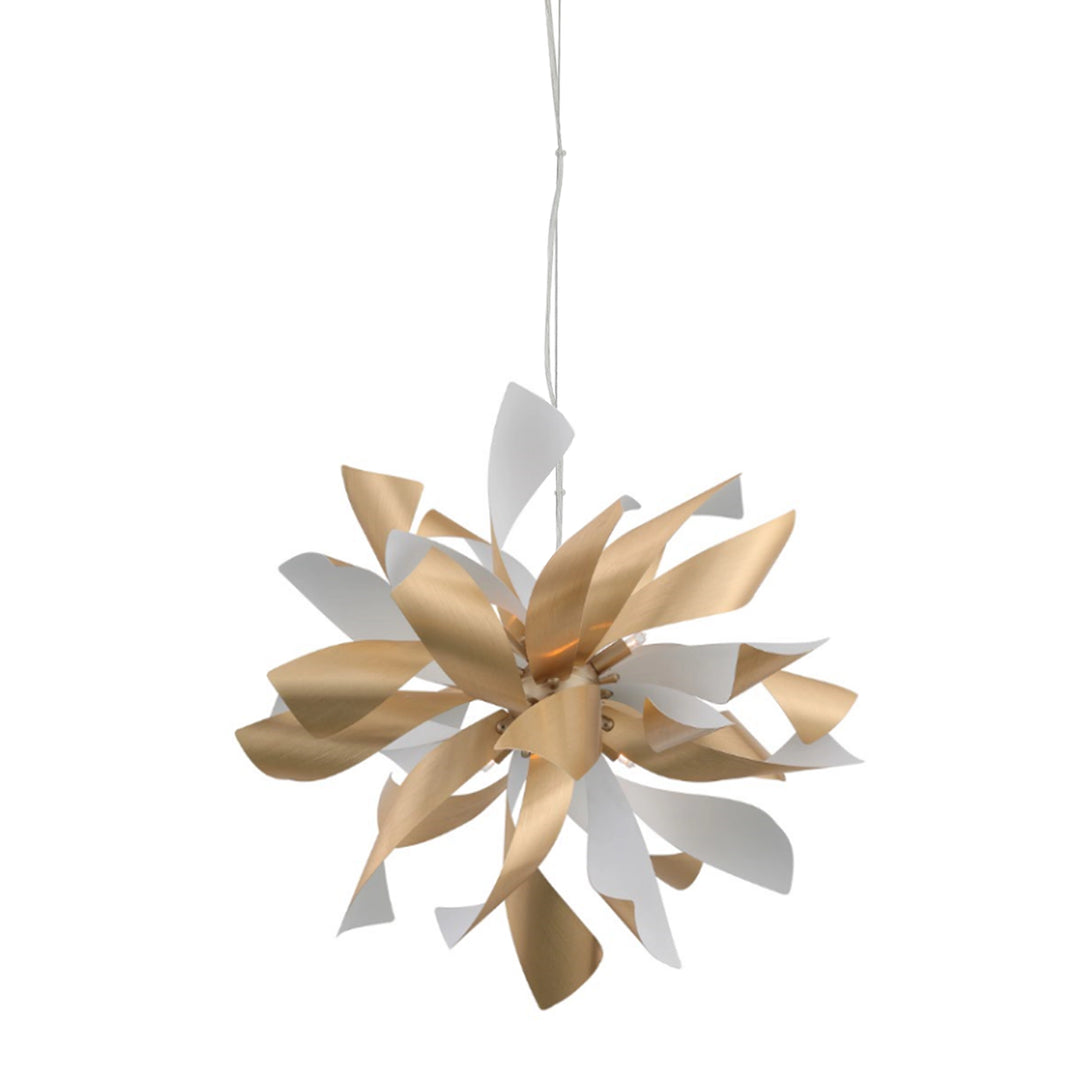 Blossom Floral Chandelier in Burnished Brass & White by Zeev