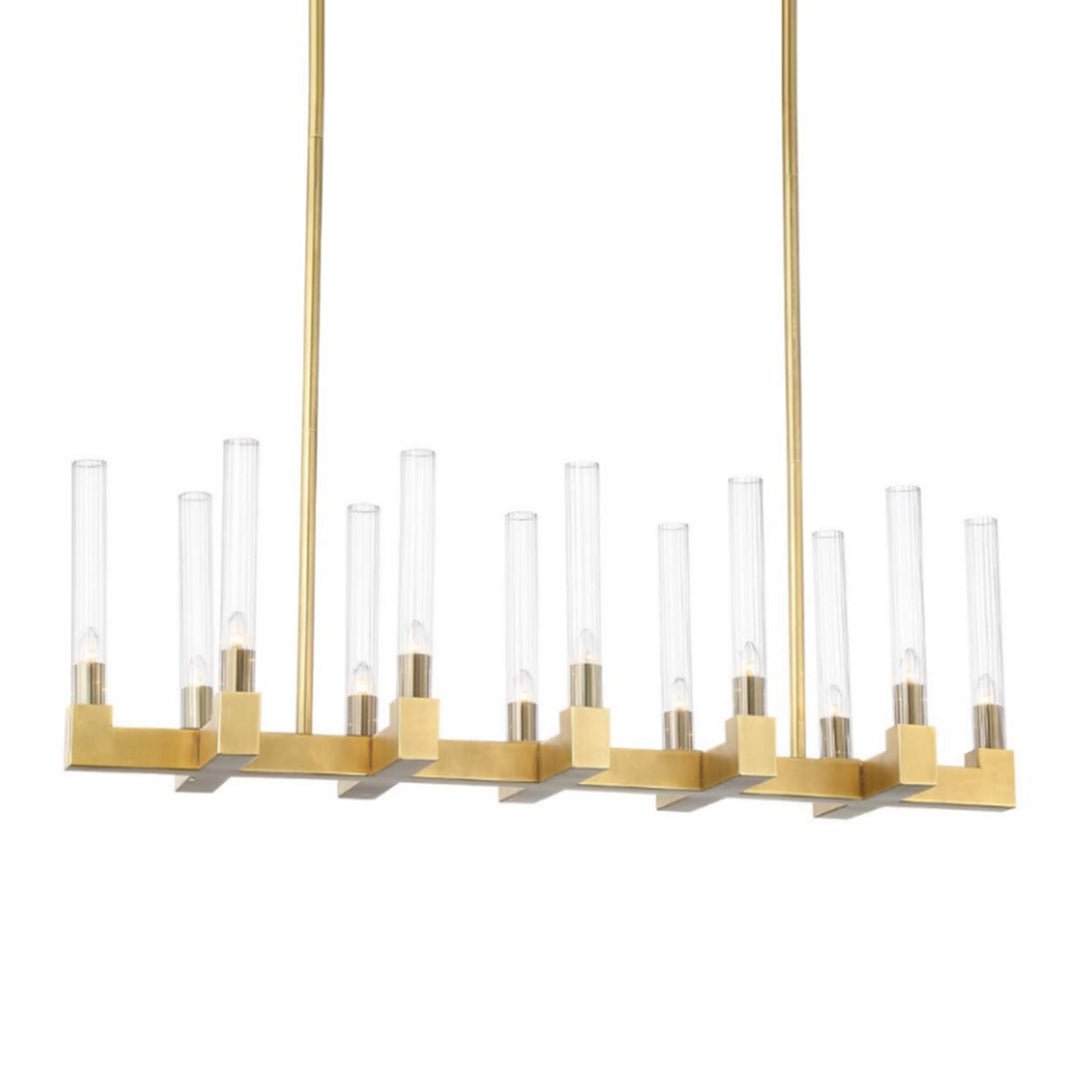 Placid Linear Pendant in Aged Brass by Zeev
