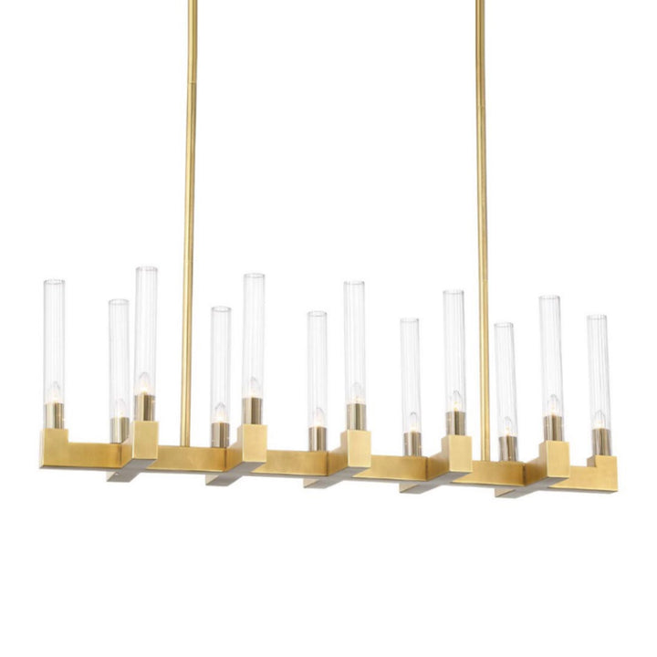 Placid Linear Pendant in Aged Brass by Zeev